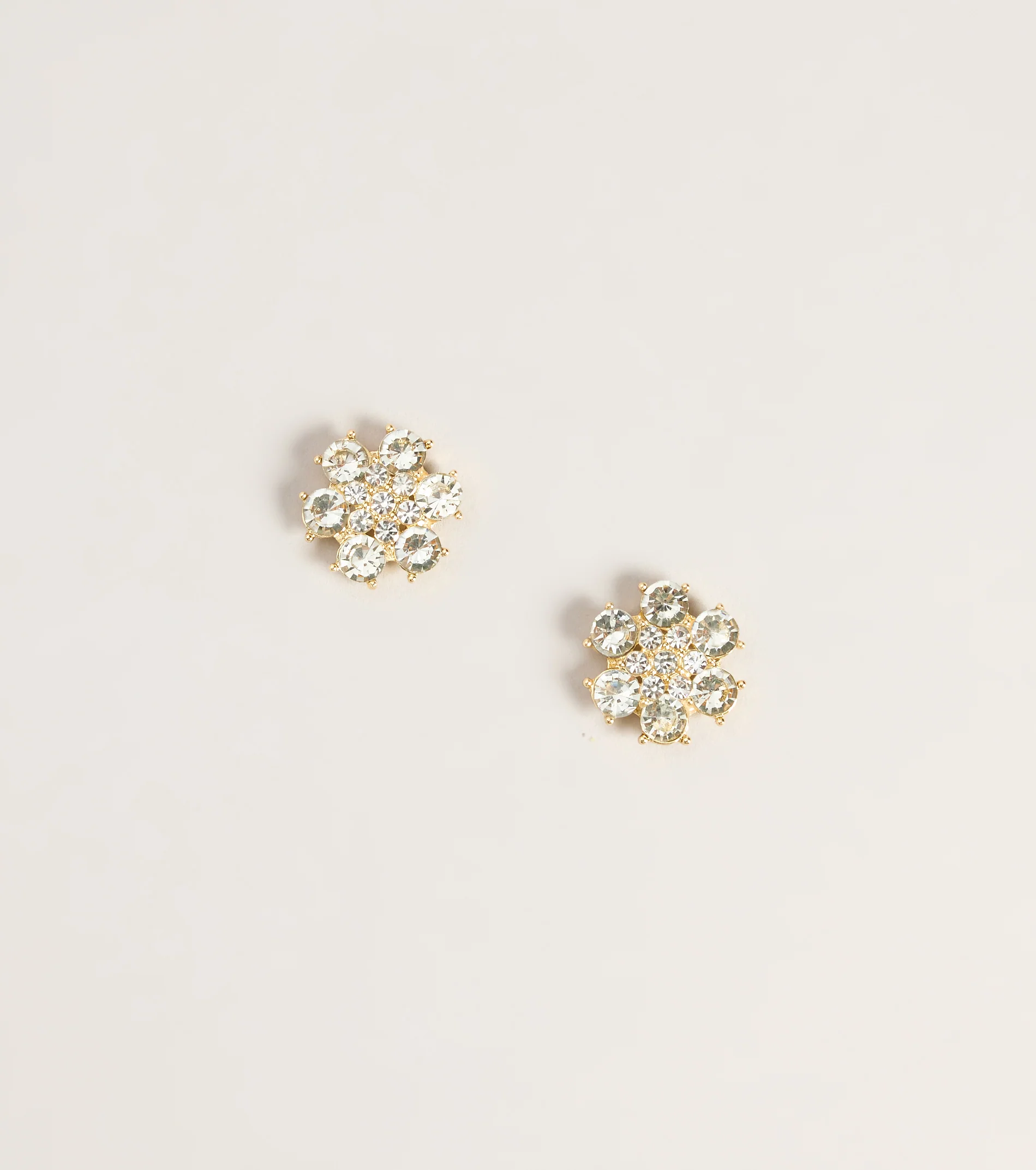 Petal Play Rhinestone Flower Stud Earrings
