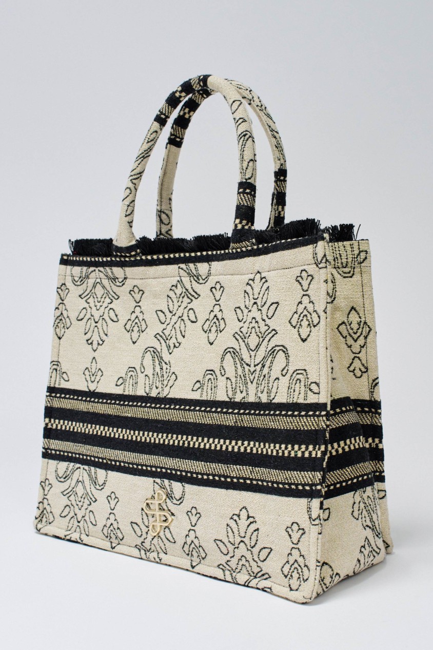 TOTEBAG WITH JACQUARD EMBROIDERY