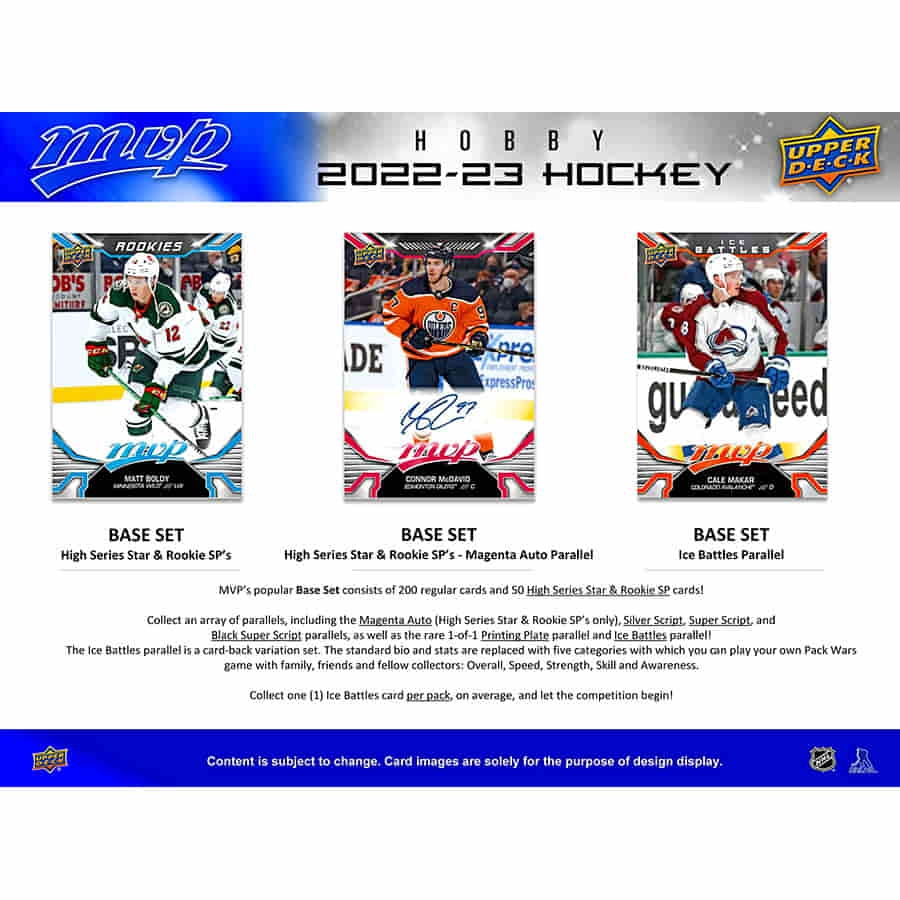 2022/23 Upper Deck MVP Hockey NHL Hobby Box