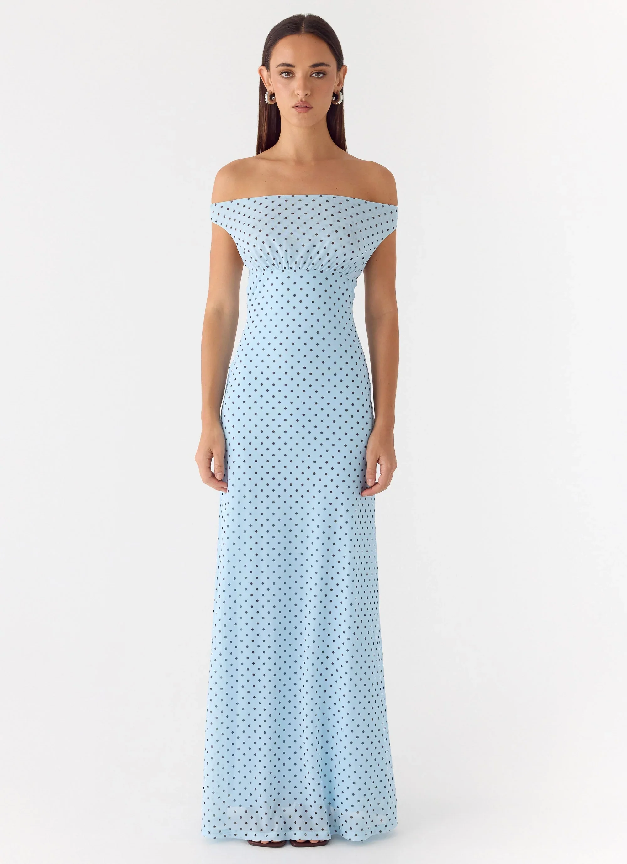 Like Me Now Maxi Dress - Blue Mocha Dot