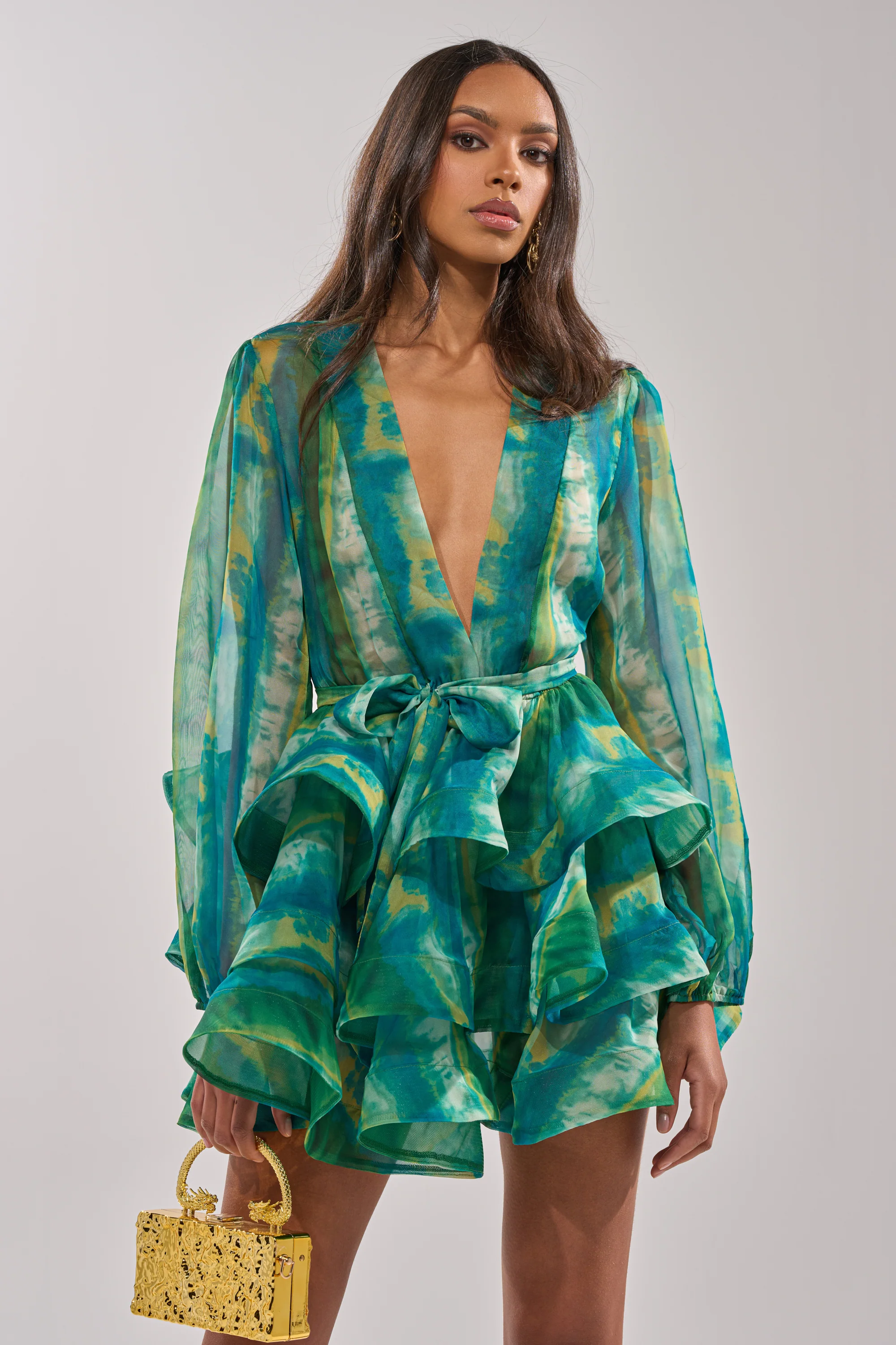 Sea Breeze Ruffle Mini Dress