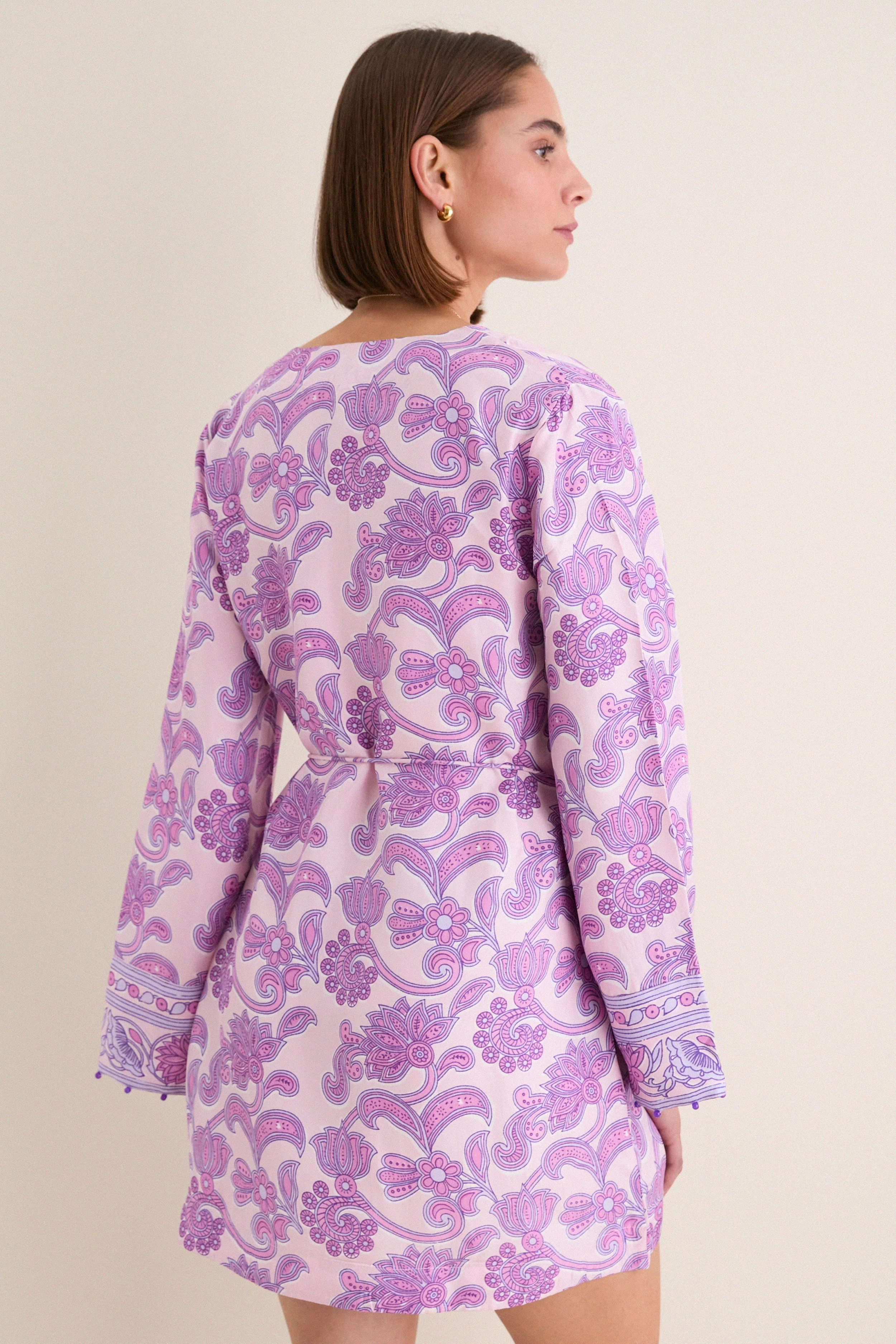 Brocade Amethyst Jaya Mini Dress