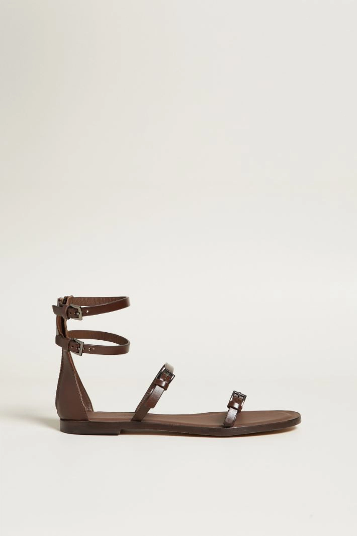 Multi-strap sandals - DARK BROWN