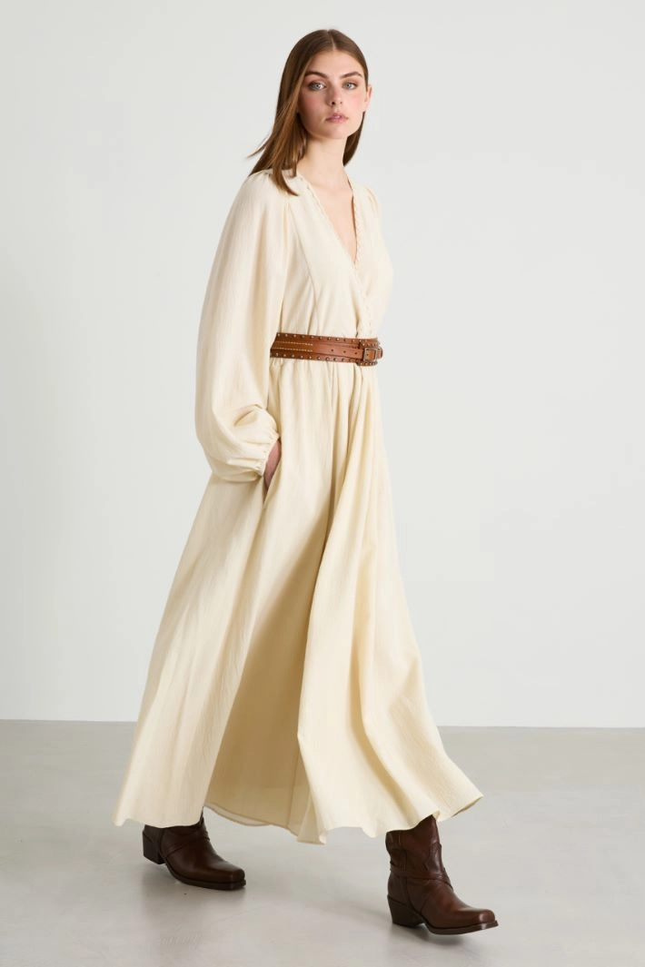 Long crepe dress - IVORY