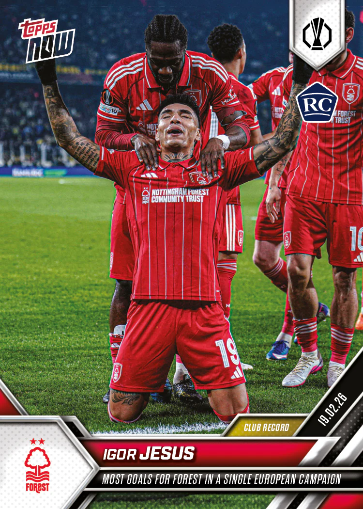 Igor Jesus - 2025-26 UEL Topps NOW® - Card 18 - PR: 507