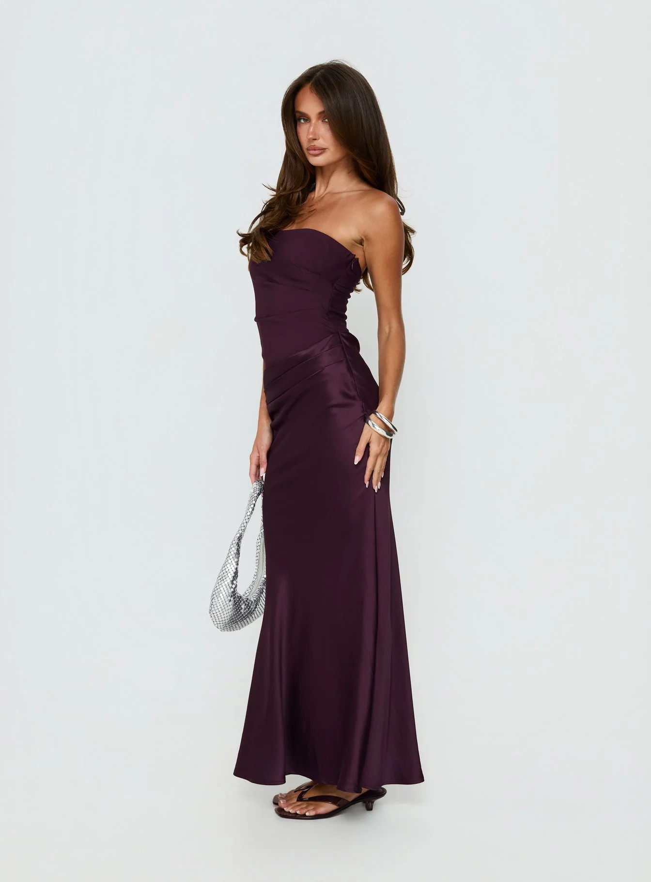 Lulita Strapless Maxi Dress Plum
