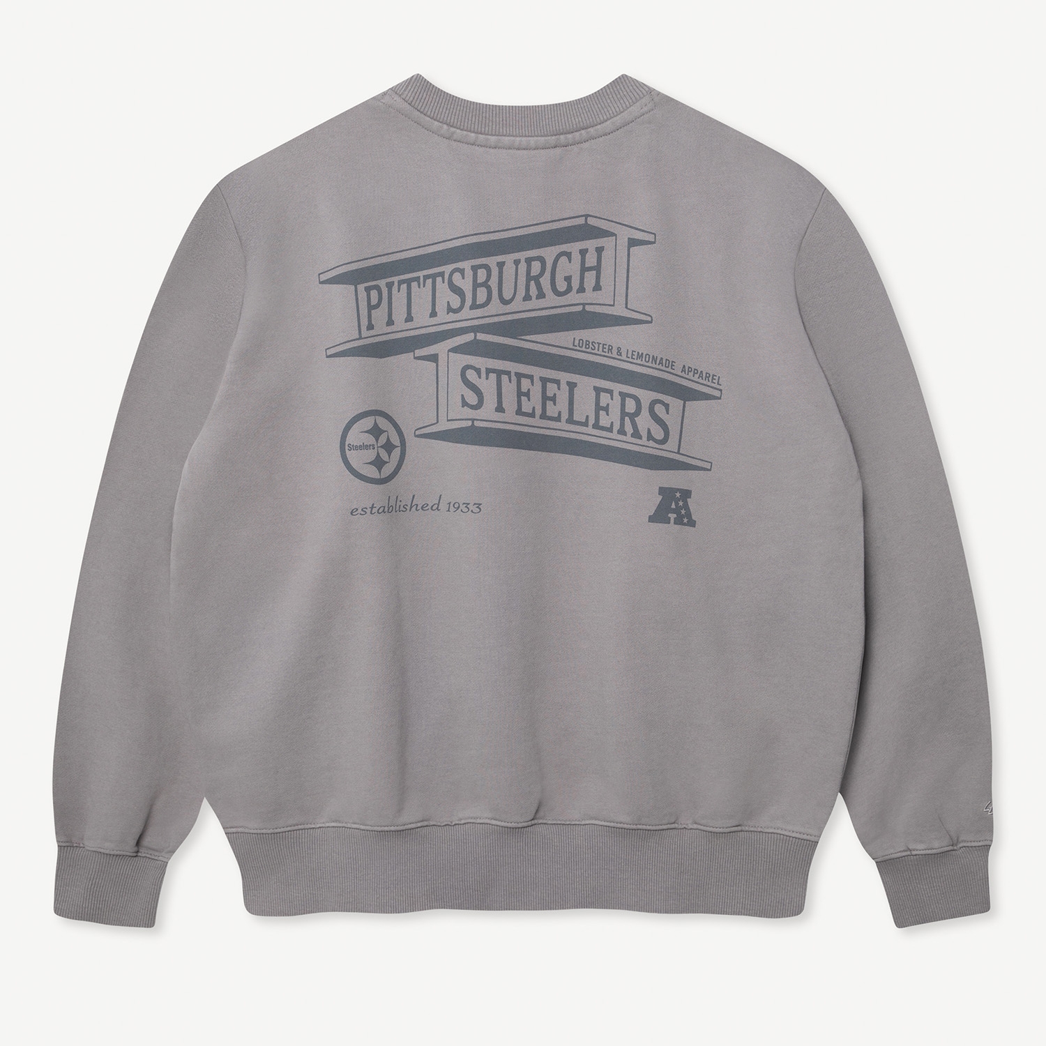 Pittsburgh Steelers L&L '96 Classics NFL Crew Sweater Gray