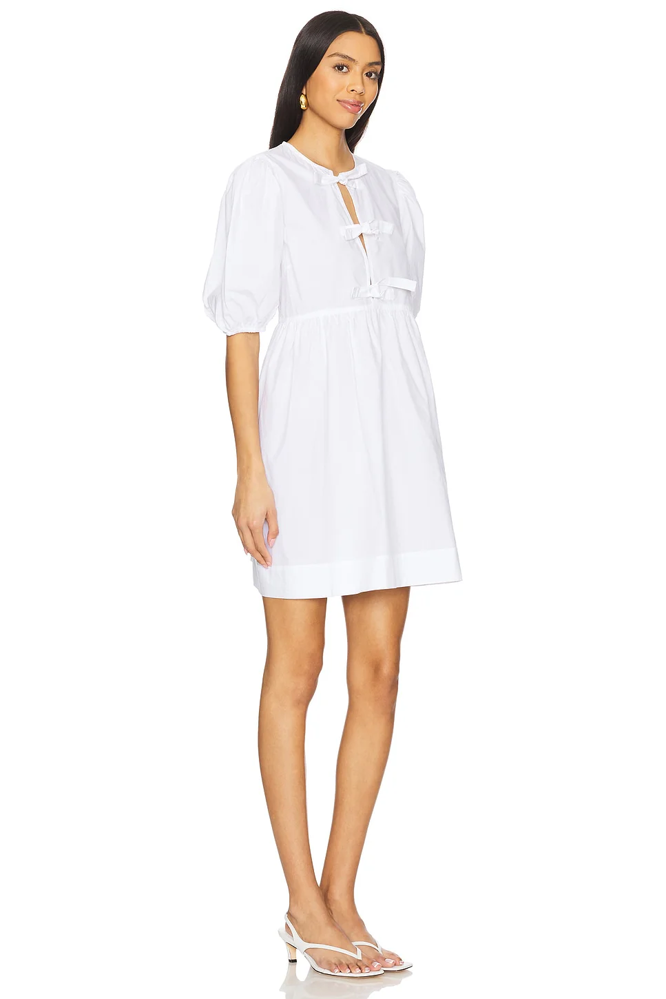 Poplin Tie String Mini Dress