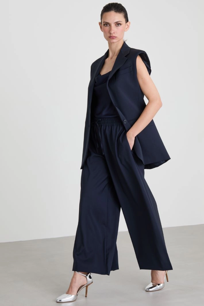 Woollen cloth gilet - NIGHT BLUE