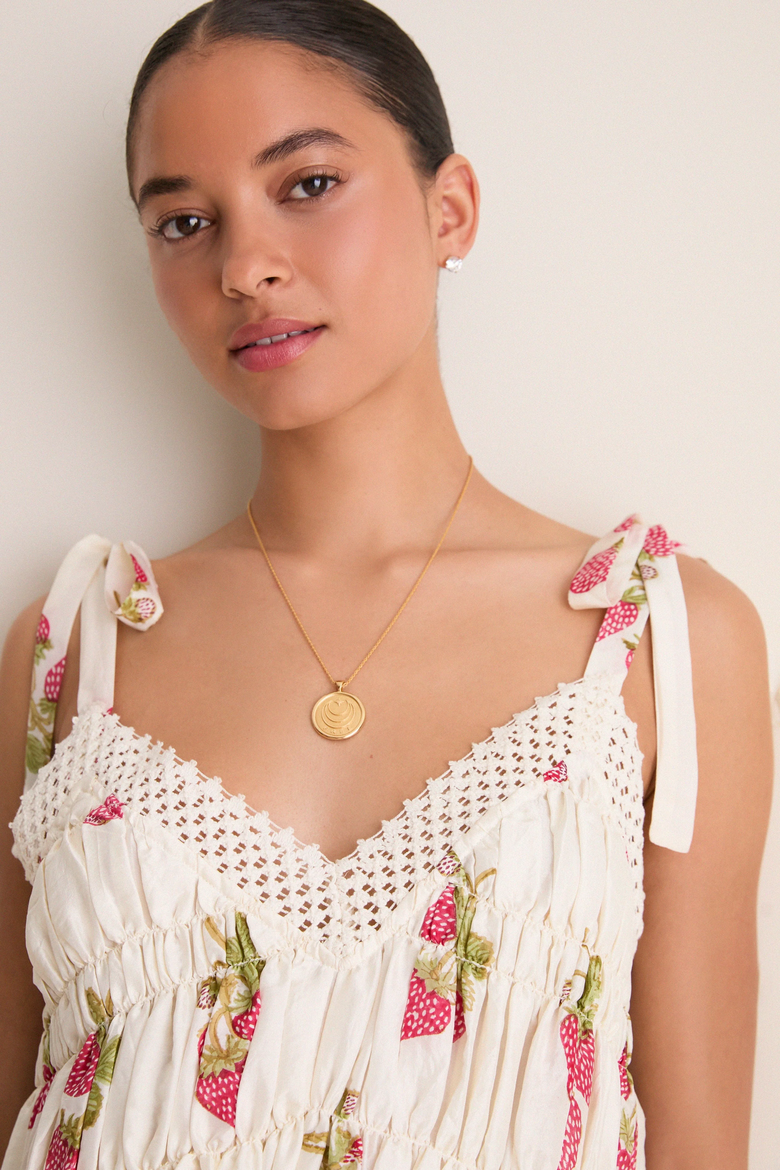 Off White Ellina Strawberry Dot Dress