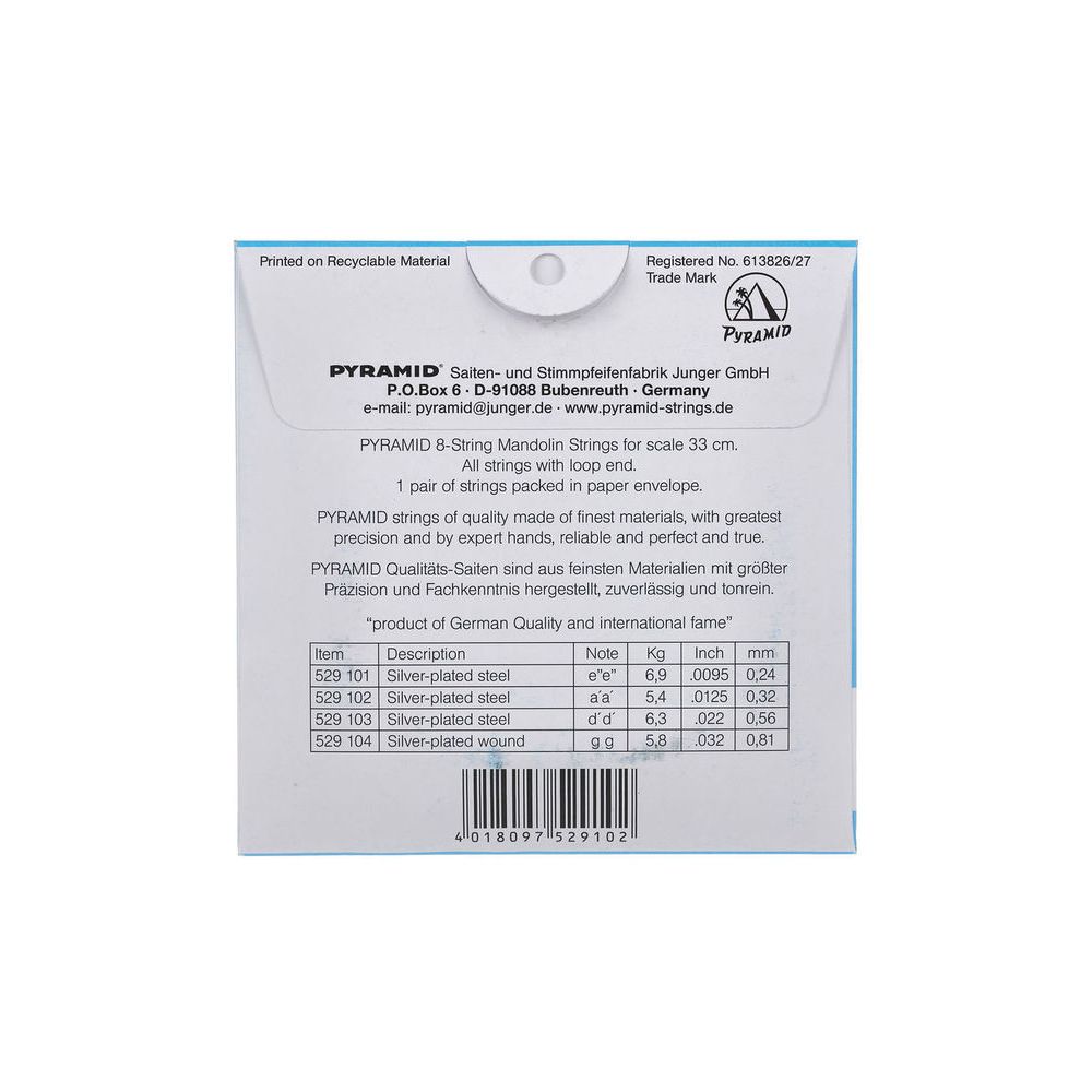 Pyramid 529 Mandolin String Set – Thomann Ireland