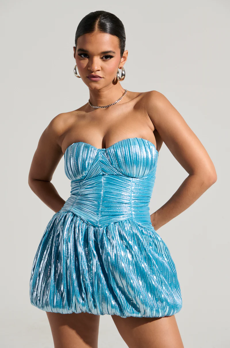 All About Me Satin Bubble Mini Dress