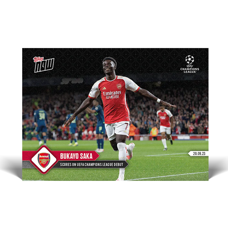 Topps UK - Bukayo Saka - Scores on UEFA Champions League debut - UCL TOPPS NOW® Card #22
