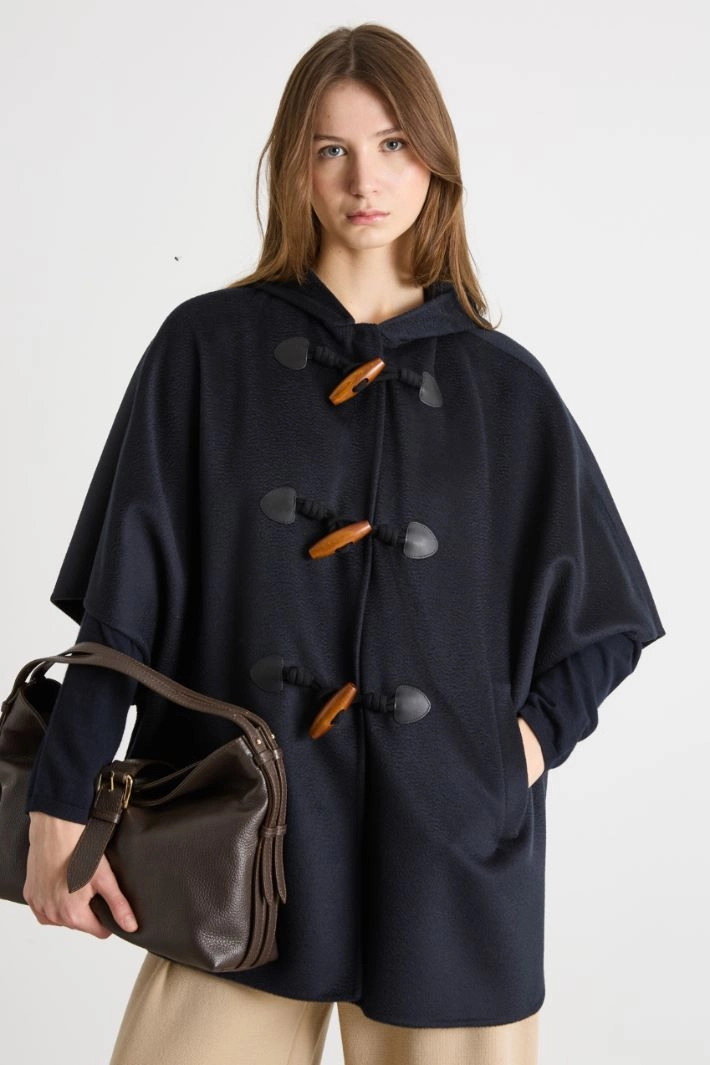 Cashmere Toggle Cape - BLUE