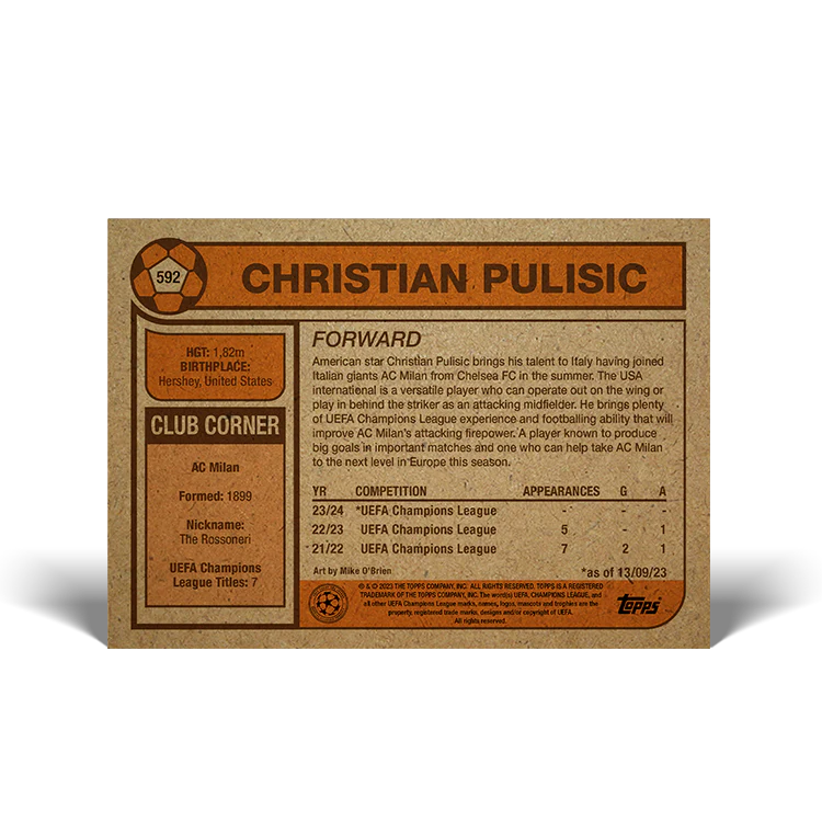 Topps UK - UCC Living Set Card #592 - Christian Pulisic
