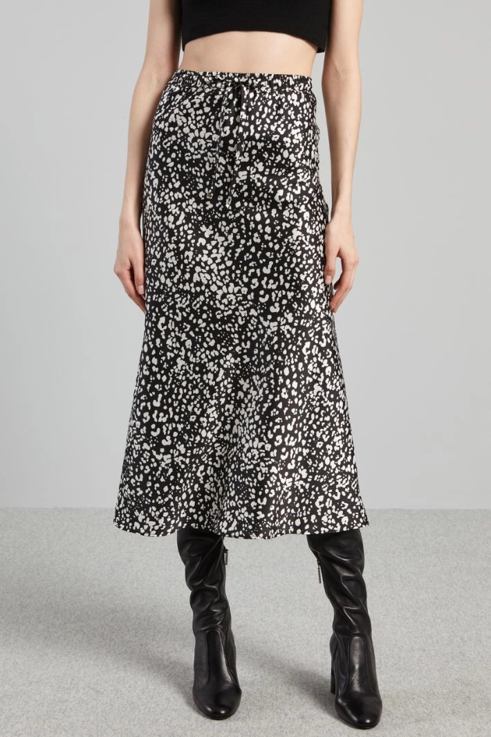 Twill longuette skirt - BLACK