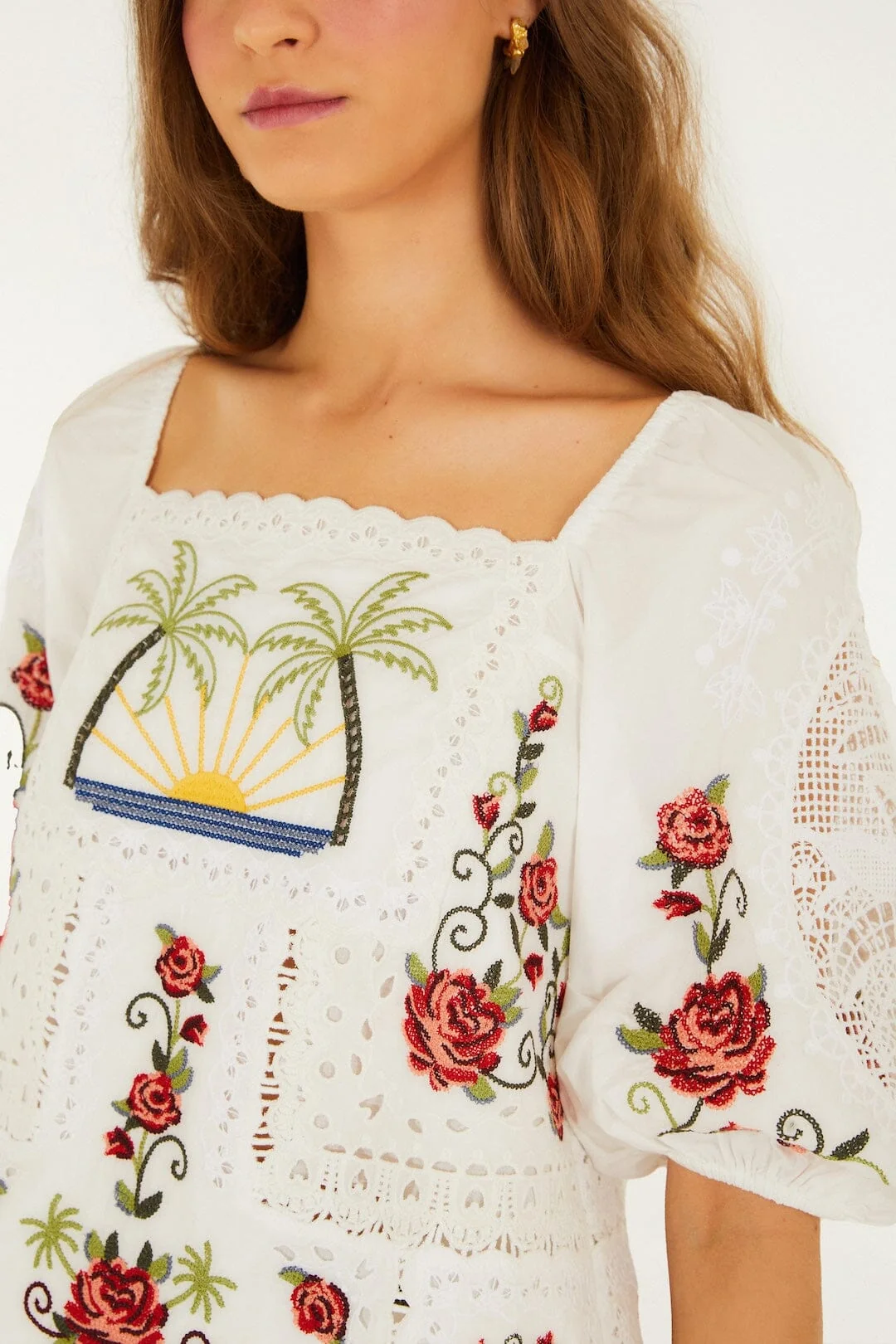 Off-White Tropi Scarf Embroidered  Blouse