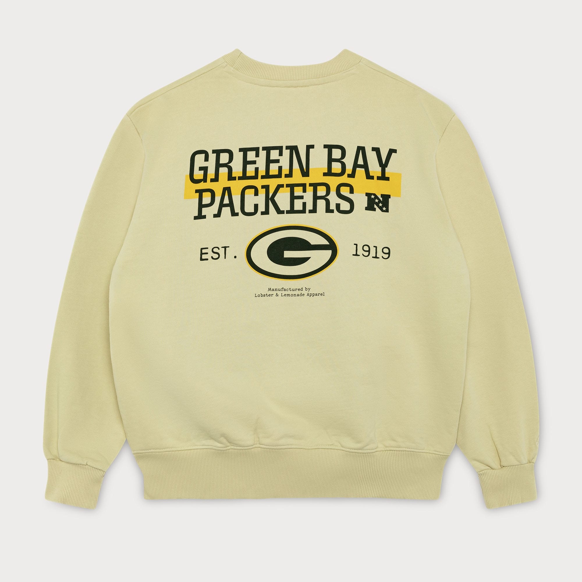 Green Bay Packers L&L '96 Classics NFL Crew Sweater Beige
