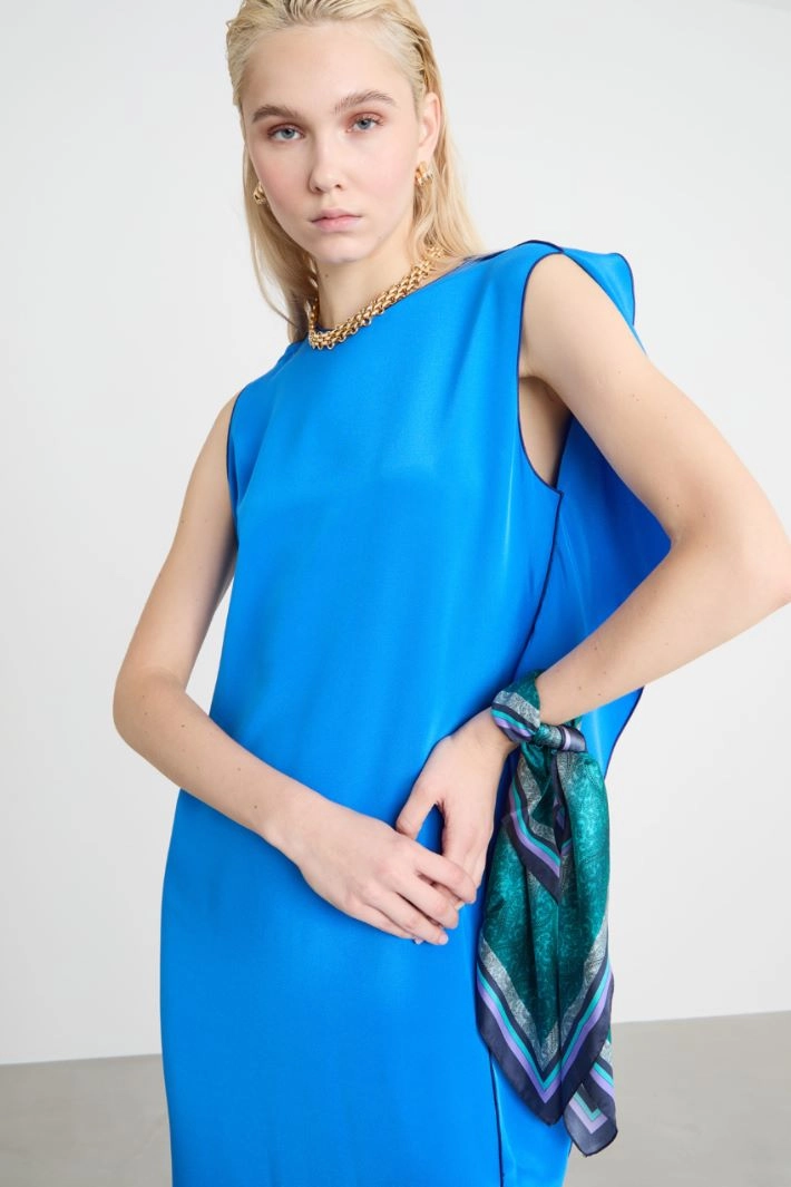 Printed silk scarf - BLUE