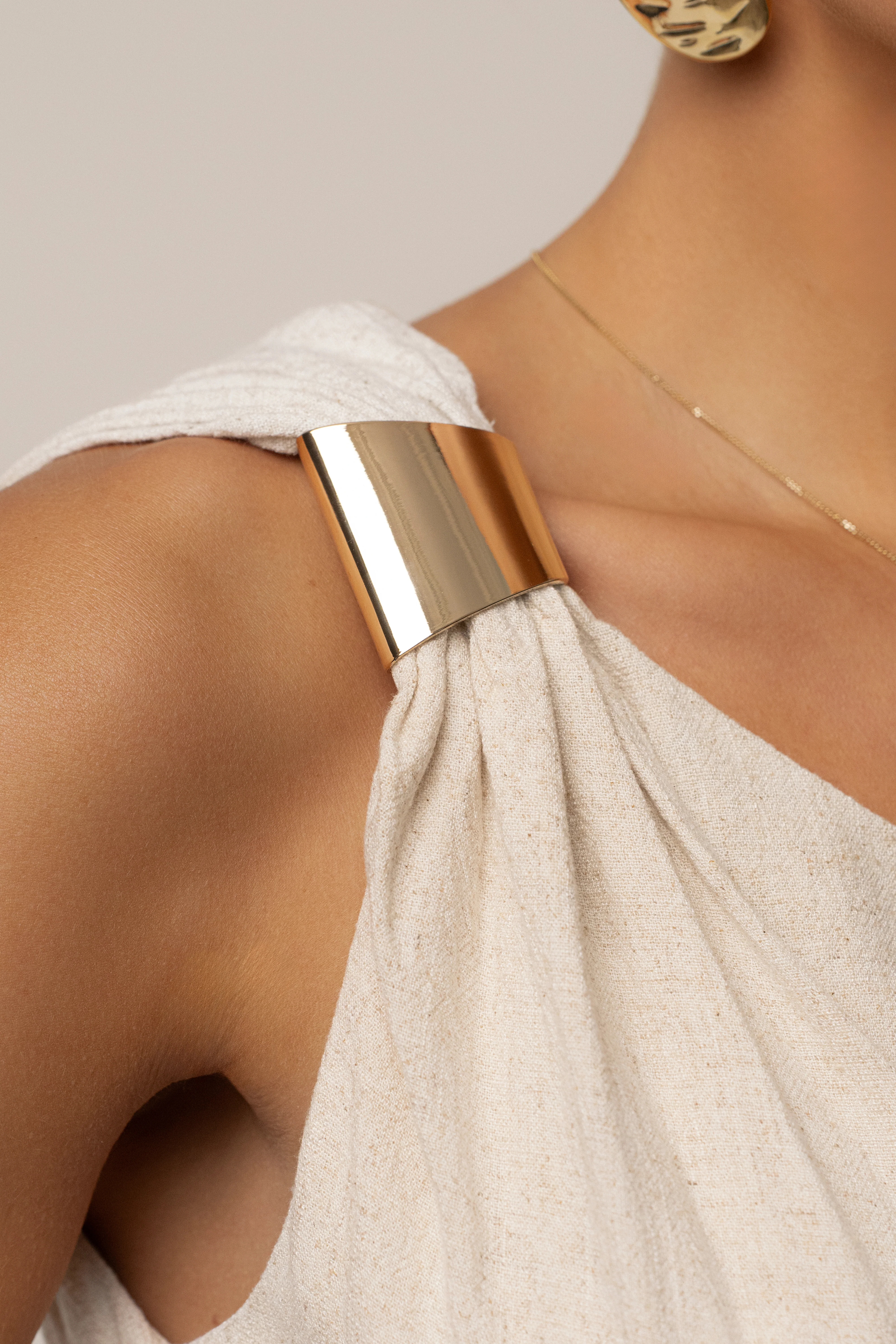 Beige Palmera One Shoulder Top