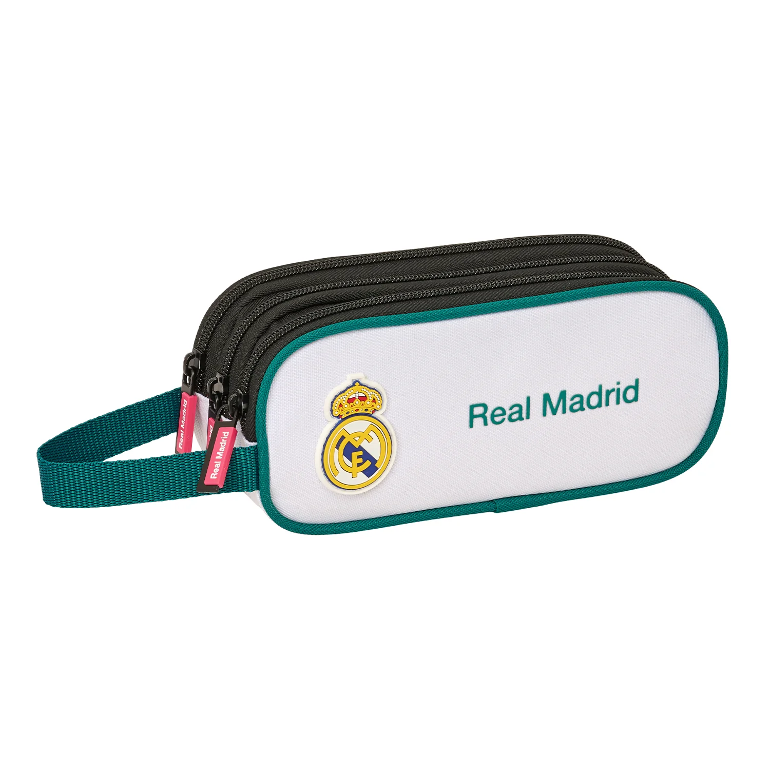 Triple Pencil Case White/Green Real Madrid