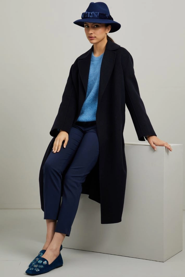 Velvet ribbon hat - BLUE