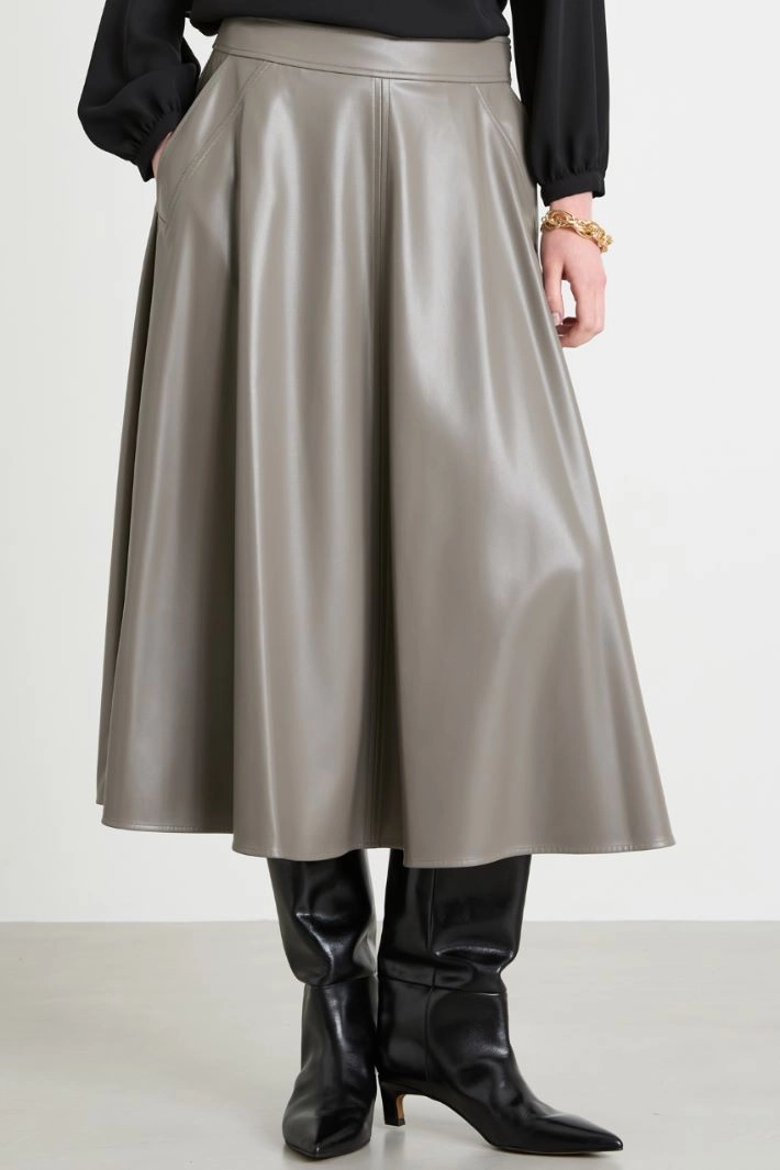 Coated jersey skirt - GREY