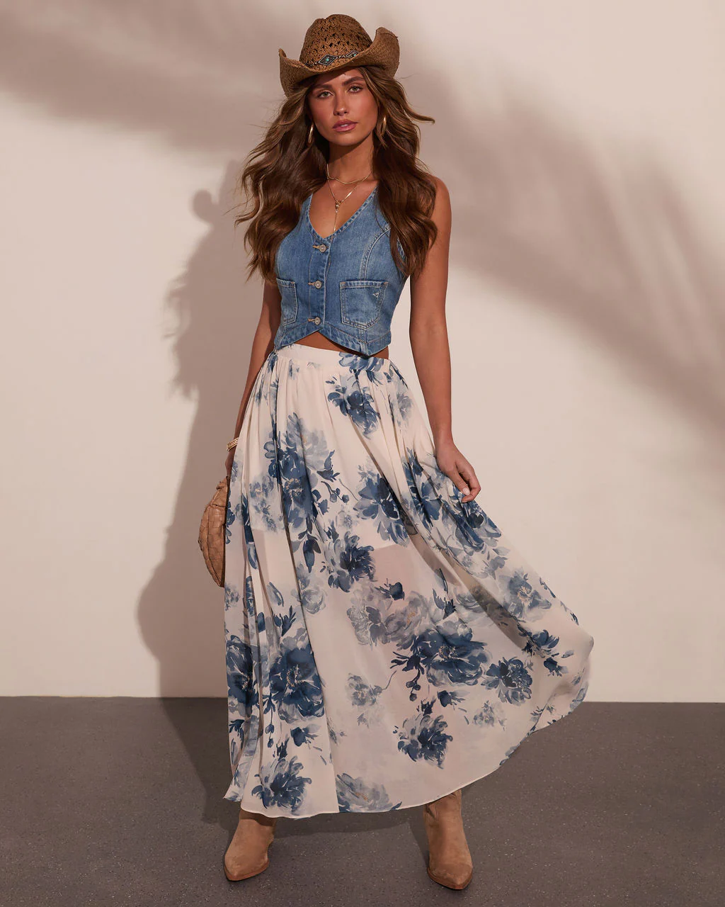 Wildflower Heirloom Floral Maxi Skirt