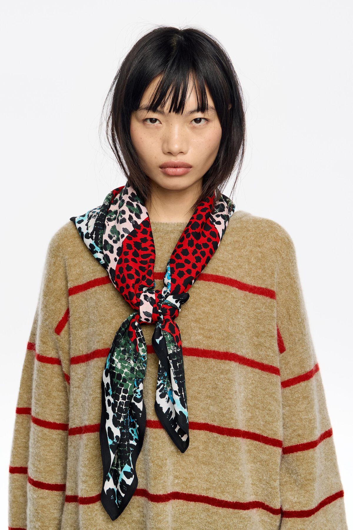 Animal print borders scarf