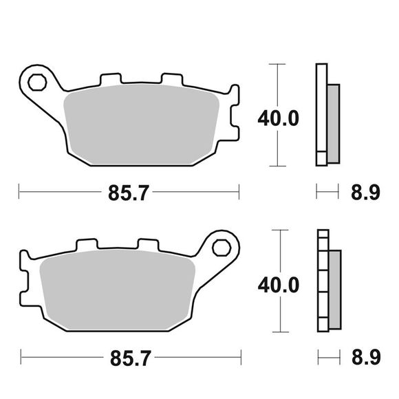 SBS 657HF Organic rear brake pads (Special ABS depending on model)Ref: 657HF / 657000