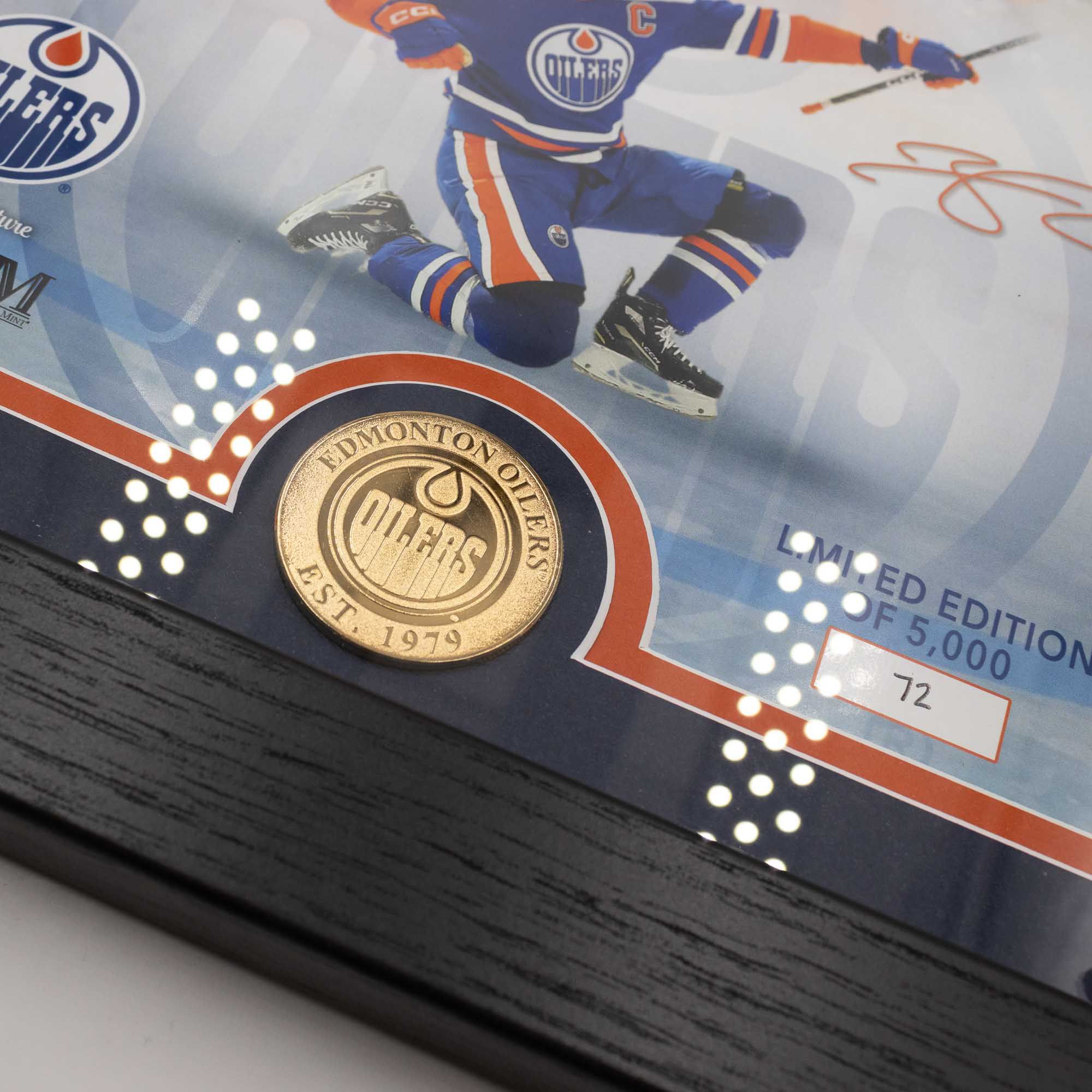 Connor McDavid Edmonton Oilers Bronze Coin Framed NHL Photo