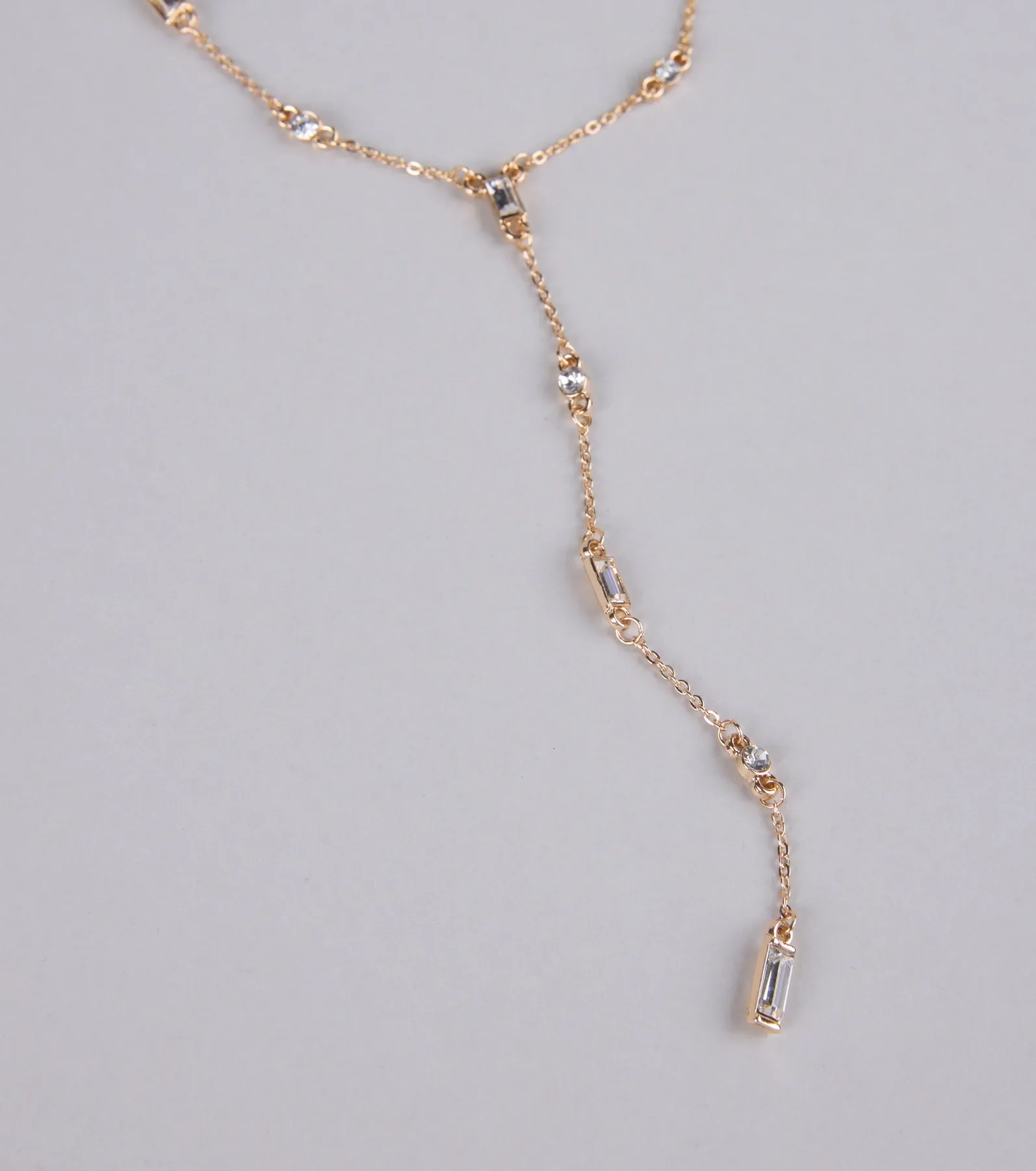 Best Version Of Me Rhinestone Lariat Necklace