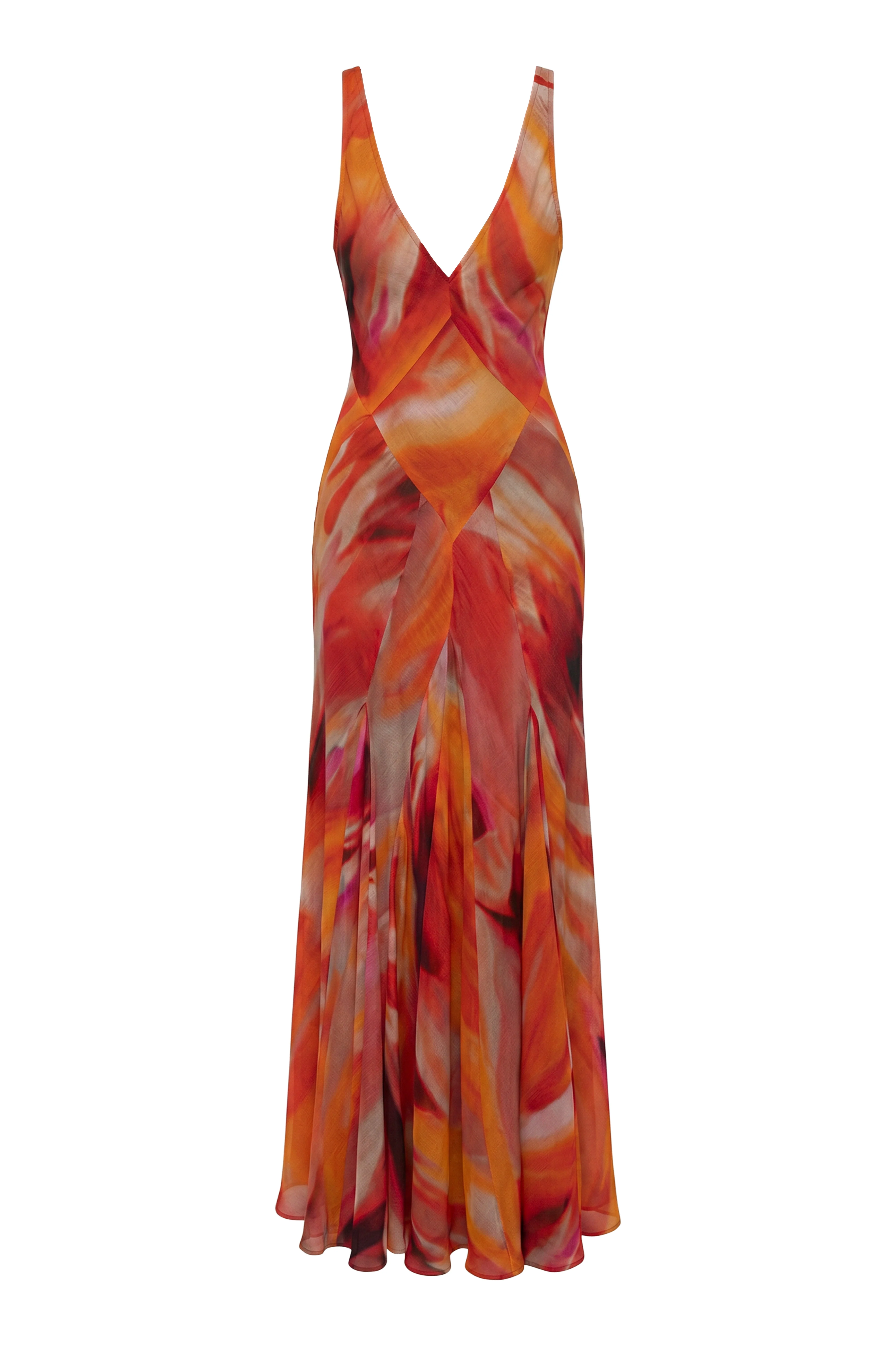 Red Prism Tide Maxi Dress