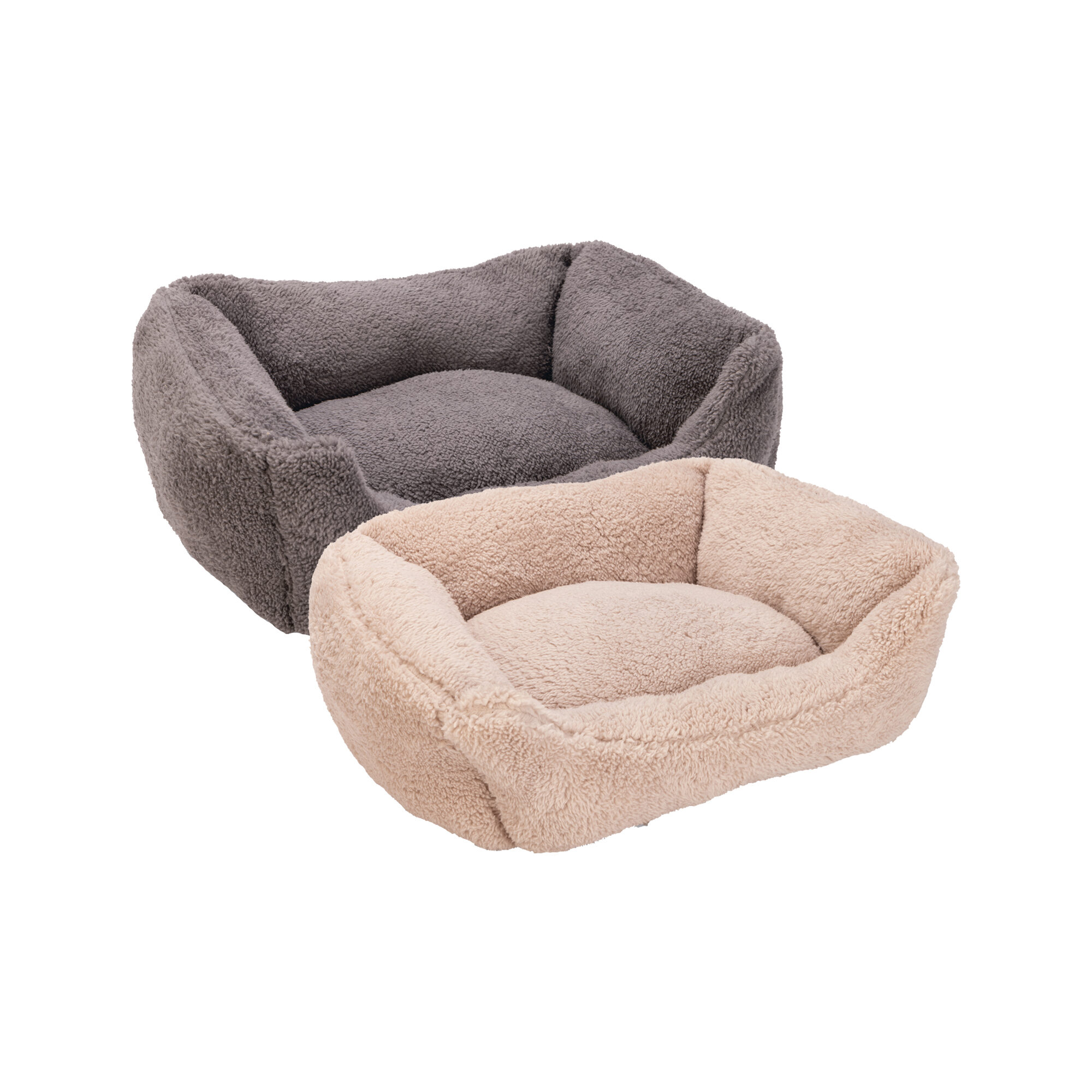 Beeztees Plush Cat Basket Kadi - Beige - 47 x 37 x 18 cm