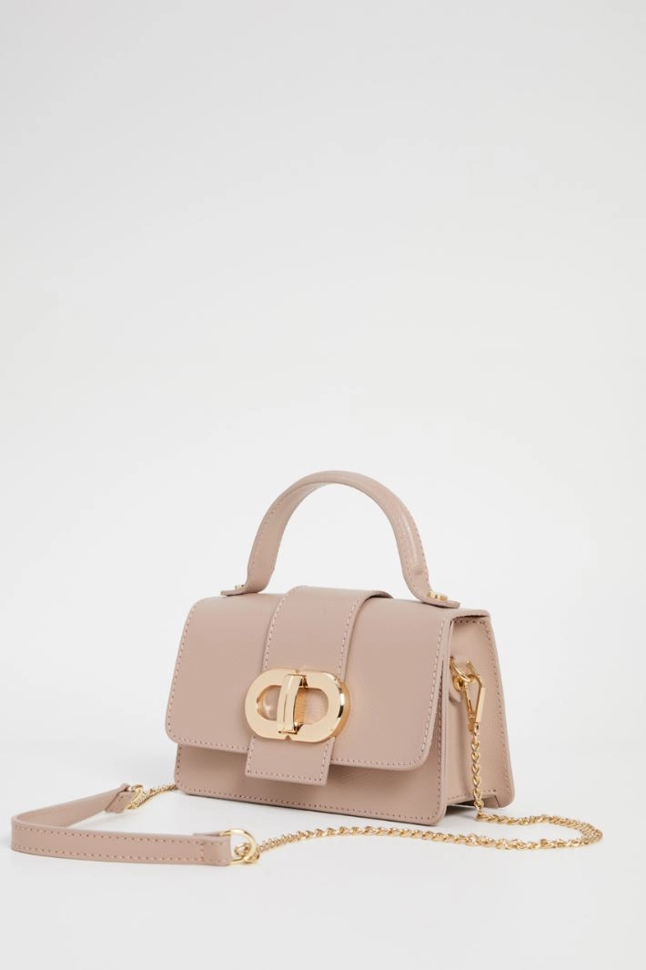 Hammered leather bag - POWDER PINK