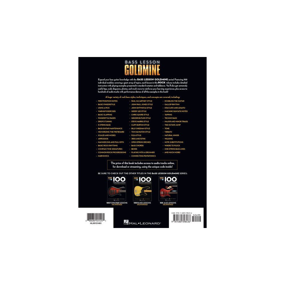 Hal Leonard 100 Rock Lessons Bass – Thomann Ireland