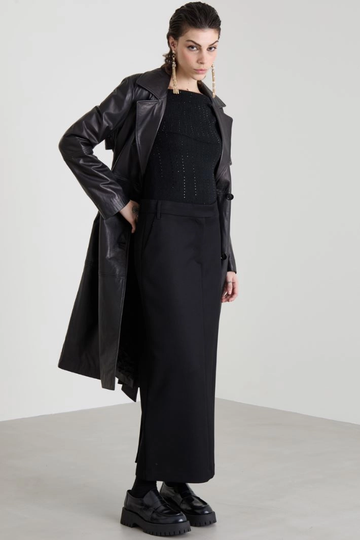 Cavalry twill column skirt - BLACK