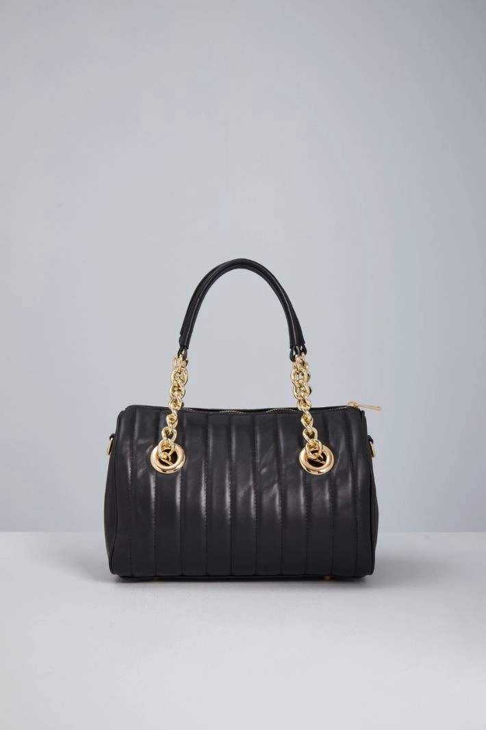 Quilted Boston bag - BLACK GOLD