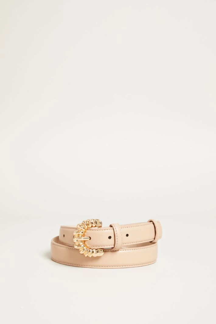 Belt with torchon buckle - LIGHT PINK