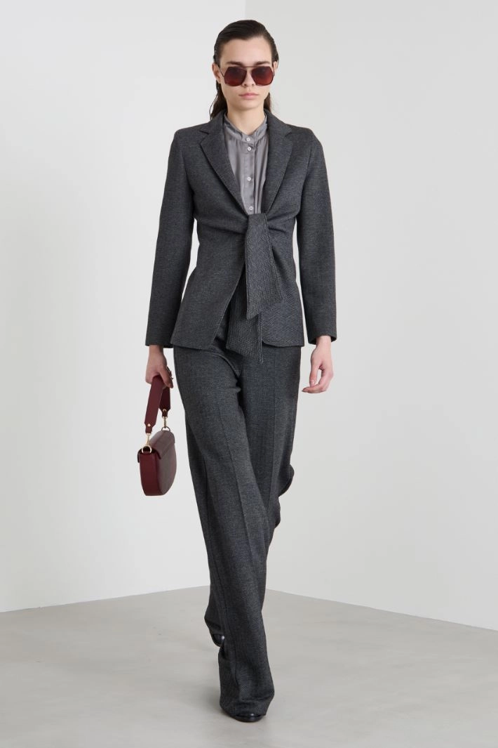 Jersey palazzo trousers - GREY