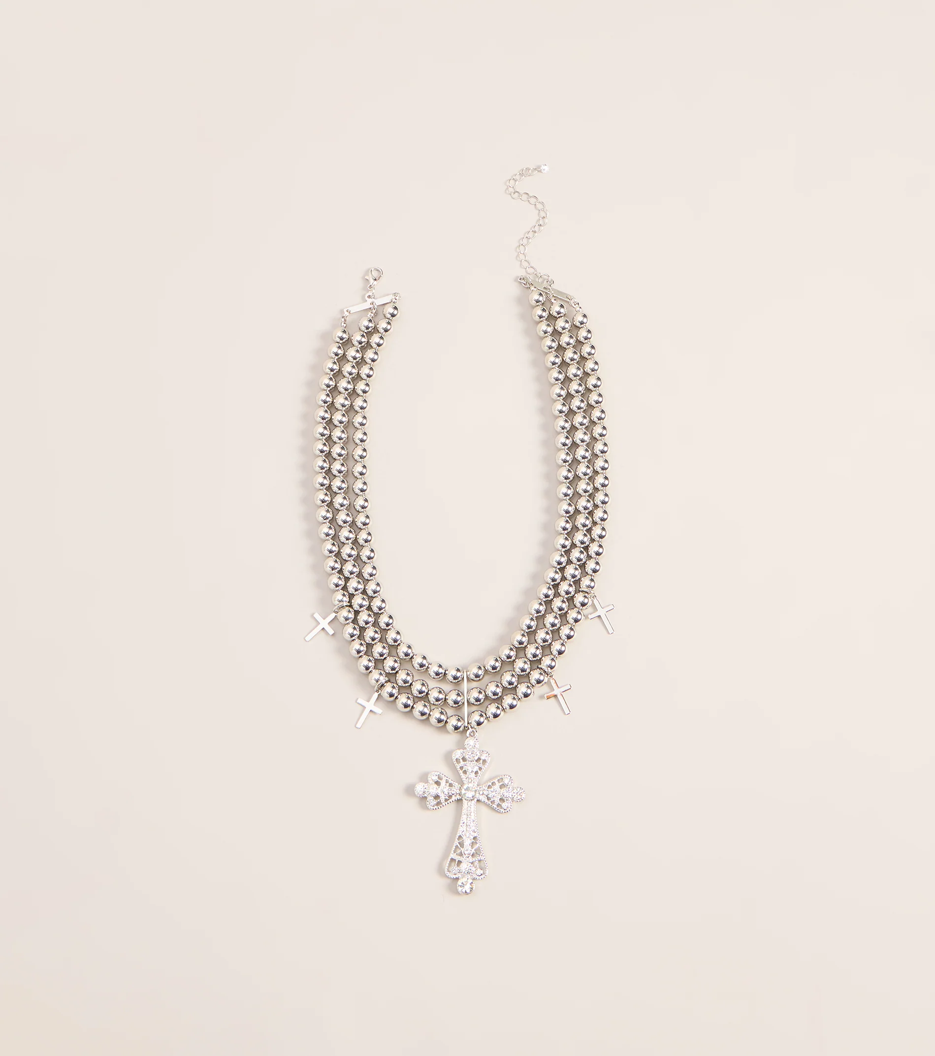 Sacred Shine Cross Beaded Necklace