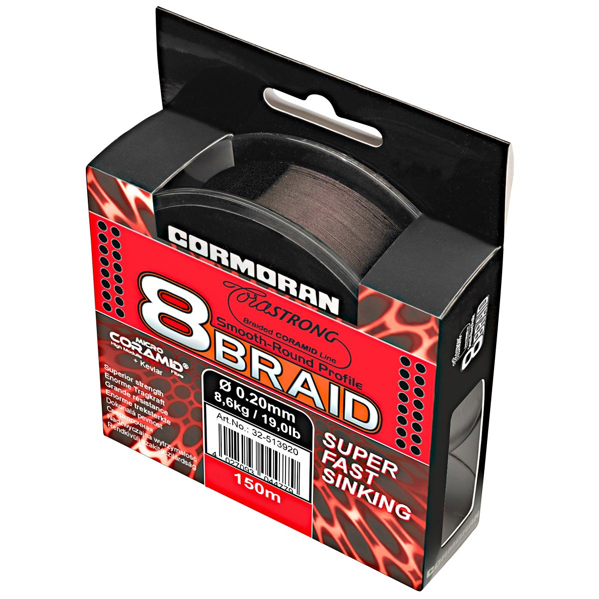 Cormoran Fishing Line Corastrong 8-Braid Super Fast Sinking (dark brown)
