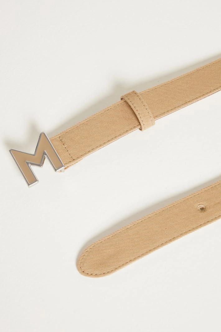 Cotton and linen canvas belt - BEIGE