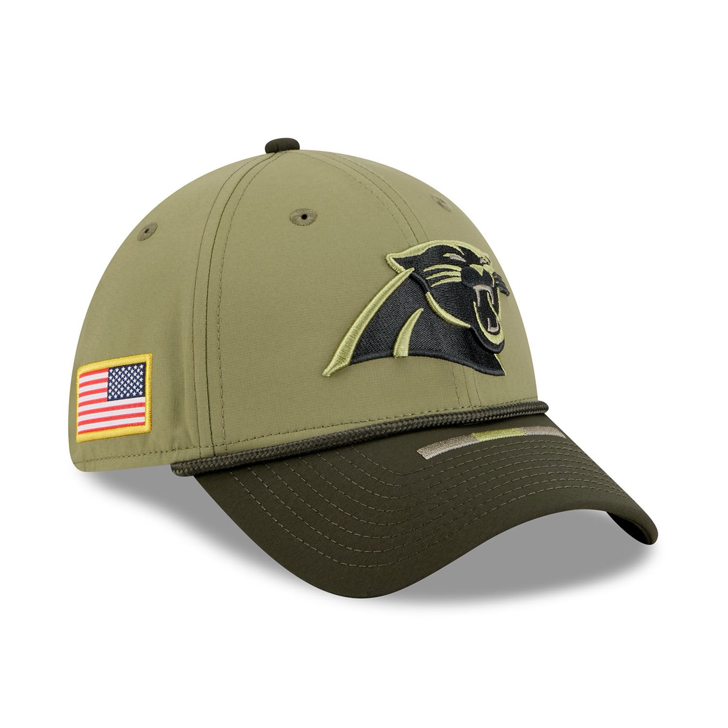 Carolina Panthers 2025 NFL Salute to Service 39THIRTY Flex Cap Olive