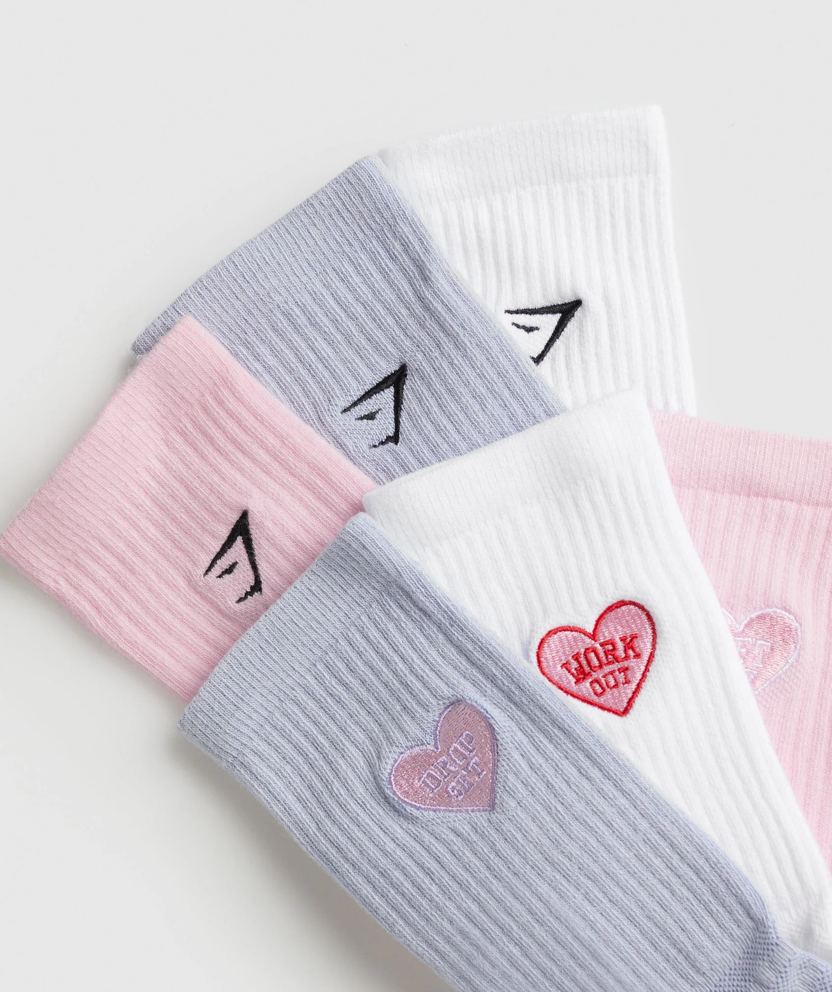GFX 3pk Crew Socks White/Silver Lilac/Dolly Pink