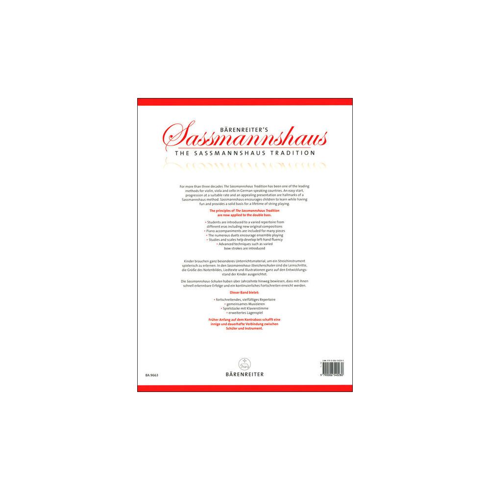 Bärenreiter Sassmannshaus Anfang Bass 3 – Thomann Ireland