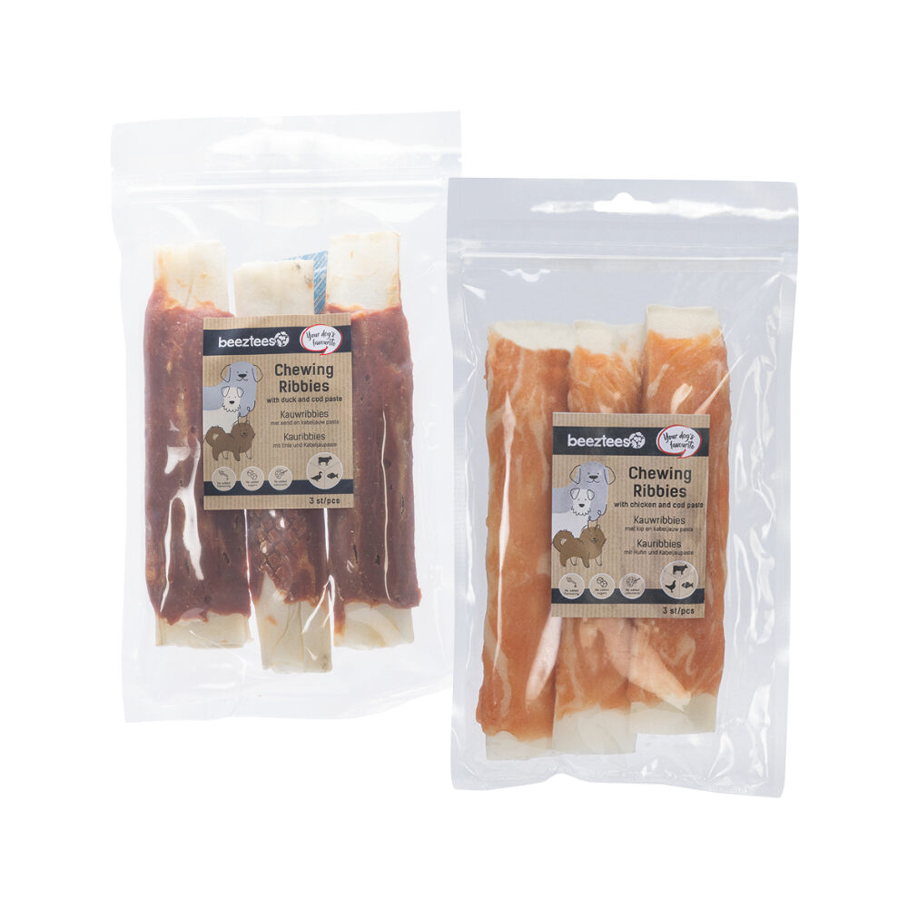 Beeztees Chew Ribs Dog Snack - Chicken and Cod