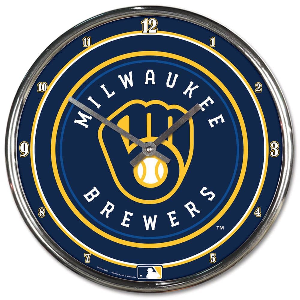 Milwaukee Brewers WinCraft Chrome MLB Wall Clock