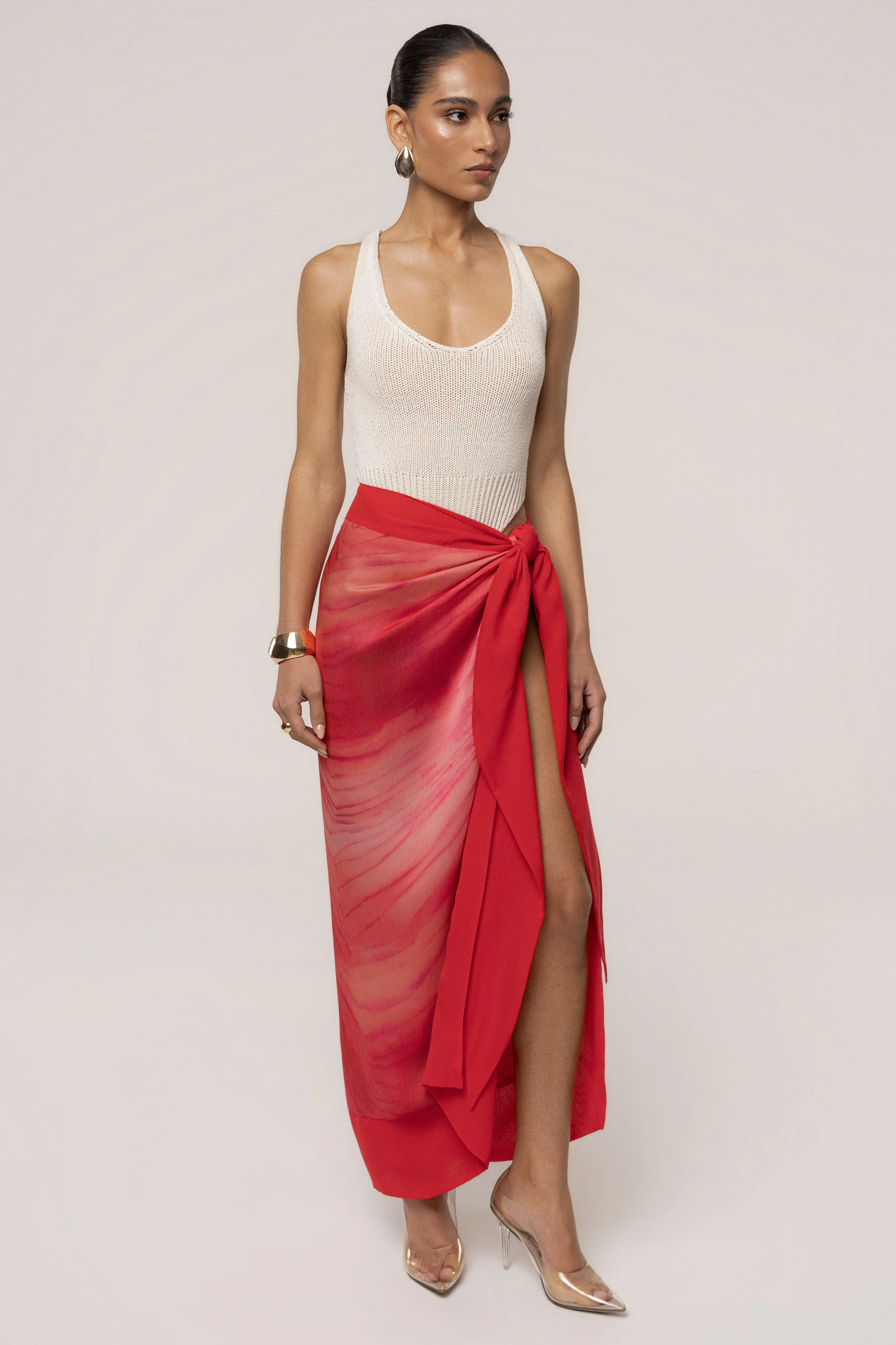 Red Bahía Wrap Skirt