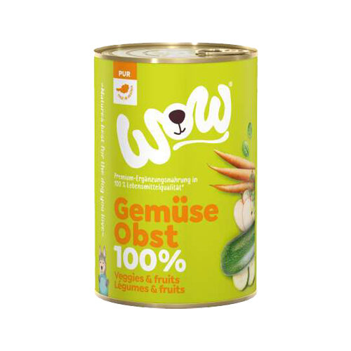 WOW! PURE 100% Dog Food - Vegetables and Fruit - Canned - 6 x 400 g